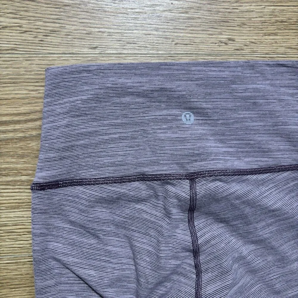 Lululemon Wunder Under High-Rise Leggings Sz 4 Purple Stripe 25” Stretch